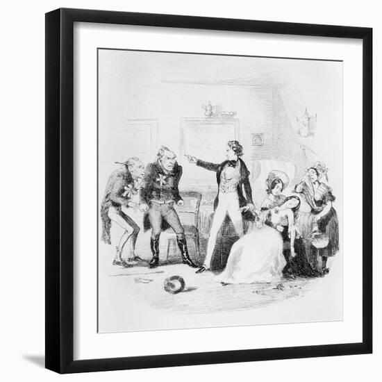 Nicholas Congratulates Arthur Gride on His Wedding Morning, Illustration from `Nicholas Nickleby'-Hablot Knight Browne-Framed Giclee Print