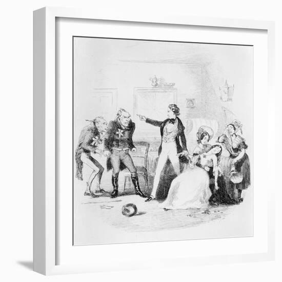 Nicholas Congratulates Arthur Gride on His Wedding Morning, Illustration from `Nicholas Nickleby'-Hablot Knight Browne-Framed Giclee Print