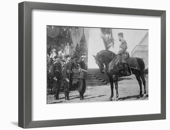 Nicholas I on Horseback Is Saluted by His Military-null-Framed Art Print