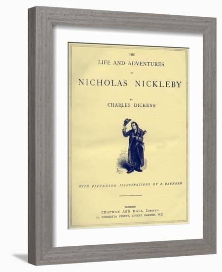 Nicholas Nickleby by Charles Dickens-Frederick Barnard-Framed Giclee Print