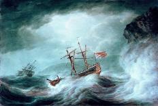 A Storm, with an Anchored Ship in Distress off Rocky Coast, 1793 (Watercolour, with Graphite, on Cr-Nicholas Pocock-Giclee Print