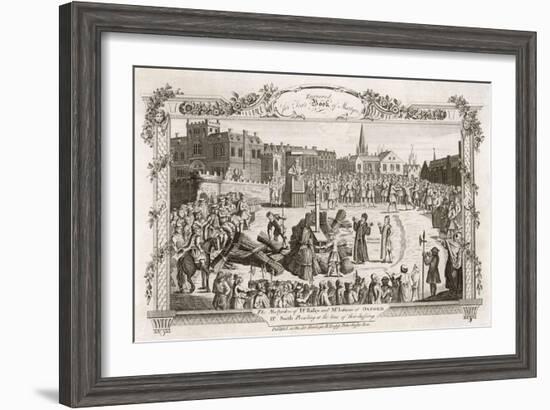 Nicholas Ridley Bishop of London and Hugh Latimer Bishop of Worcester Burnt by Catholics at Oxford-null-Framed Art Print