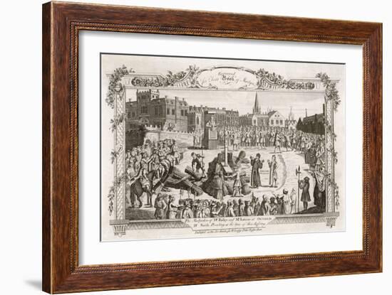 Nicholas Ridley Bishop of London and Hugh Latimer Bishop of Worcester Burnt by Catholics at Oxford-null-Framed Art Print