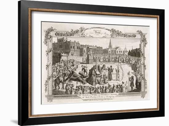 Nicholas Ridley Bishop of London and Hugh Latimer Bishop of Worcester Burnt by Catholics at Oxford-null-Framed Art Print