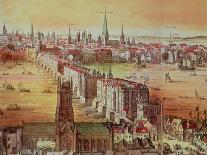 Old London Bridge, Detail from "Vischer's London," 17th Century-Nicholas Visscher-Framed Giclee Print