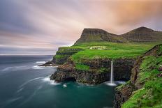 Village of Mikladalur Located on the Island of Kalsoy, Faroe Islands, Denmark-Nick Fox-Framed Photographic Print