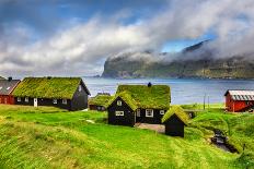Village of Mikladalur Located on the Island of Kalsoy, Faroe Islands, Denmark-Nick Fox-Framed Photographic Print