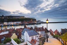 United Kingdom, England, North Yorkshire, Whitby. the Harbour and 199 Steps-Nick Ledger-Photographic Print