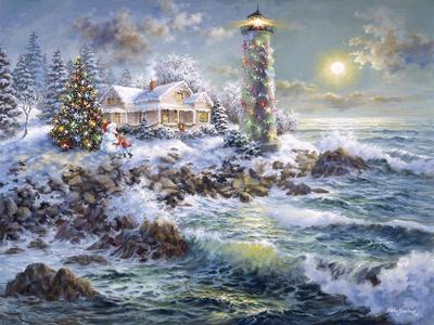 Christmas Cottage I by Nicky Boehme Fine Art Paper Poster (styles > Decorative Art > Holiday Décor > Christmas art) - 16x24x.25