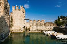 Ramparts of Scaliger Castle Dating from The13th Century-Nico-Framed Premier Image Canvas