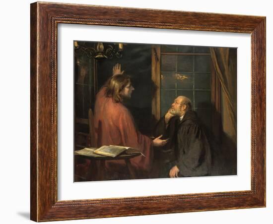 Nicodemus and Christ-Fritz von Uhde-Framed Giclee Print