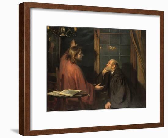 Nicodemus and Christ-Fritz von Uhde-Framed Giclee Print