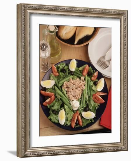 Nicoise Salad and Rolls Ready to Be Served-Gary Conner-Framed Photographic Print