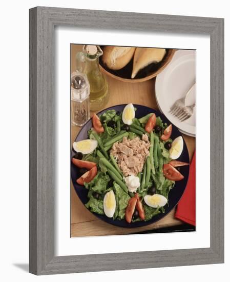 Nicoise Salad and Rolls Ready to Be Served-Gary Conner-Framed Photographic Print