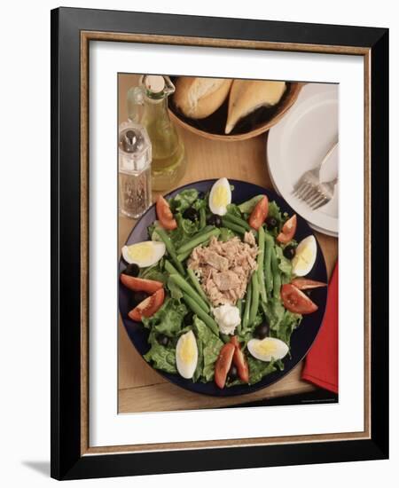 Nicoise Salad and Rolls Ready to Be Served-Gary Conner-Framed Photographic Print