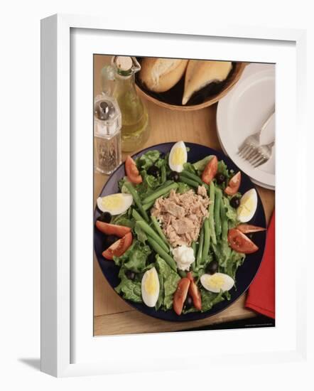 Nicoise Salad and Rolls Ready to Be Served-Gary Conner-Framed Photographic Print