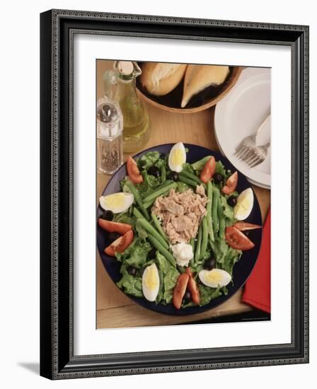 Nicoise Salad and Rolls Ready to Be Served-Gary Conner-Framed Photographic Print