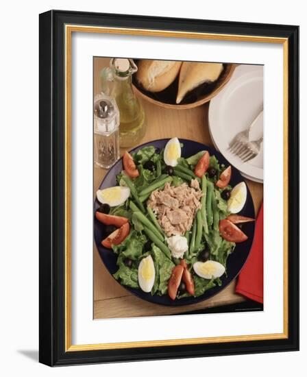 Nicoise Salad and Rolls Ready to Be Served-Gary Conner-Framed Photographic Print