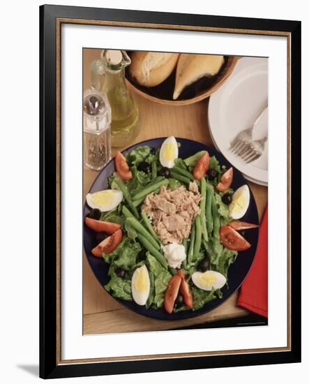 Nicoise Salad and Rolls Ready to Be Served-Gary Conner-Framed Photographic Print
