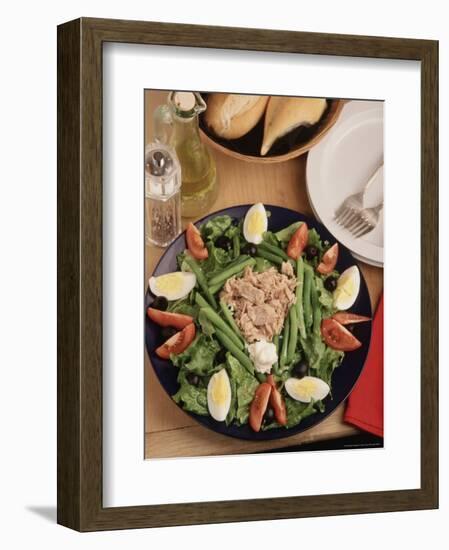 Nicoise Salad and Rolls Ready to Be Served-Gary Conner-Framed Photographic Print