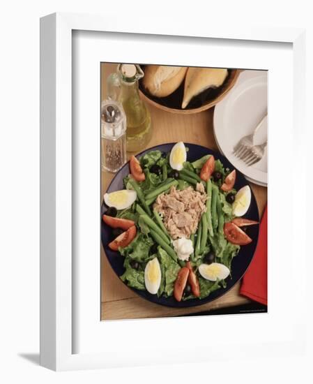 Nicoise Salad and Rolls Ready to Be Served-Gary Conner-Framed Photographic Print