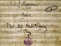 Frontispiece of the Autograph Music Score of Agrippina, 1708-Nicola Antonio Porpora-Premier Image Canvas