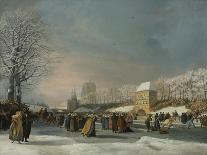 Womens Skating Competition on the Stadsgracht-Nicolaas Baur-Art Print