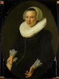 Portrait of a Lady, Standing Three-Quarter Length, in a Black Embroidered Dress-Nicolaes Eliasz. Pickenoy-Giclee Print