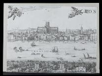 Panorama of London and the Thames, Part Three Showing Southwark, London Bridge and the Churches…-Nicolaes Jansz Visscher-Giclee Print