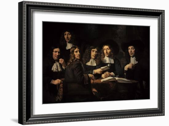 Nicolaes Maes (1634-1693). Dutch Golden Age Painter. Six Deans of the Amsterdam Guild of Surgeons-Nicolaes Maes-Framed Giclee Print