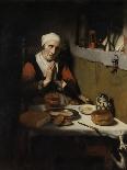 Old Woman Saying Grace, known as ‘The Prayer Without End’, C.1656-Nicolaes Maes-Framed Giclee Print