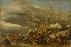 Paysage D'hiver - Winter Landscape, by Berchem, Nicolaes (Claes) Pietersz, the Elder (1620-1683). O-Nicolaes Pietersz Berchem-Giclee Print