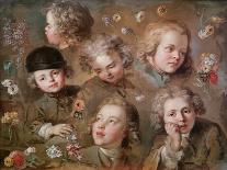 Children's Heads and Flowers-Nicolas-bernard Lepicie-Giclee Print