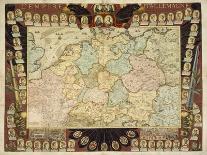 Map of the German Empire with Portraits of the Holy Roman Emperors, Published by Louis-Charles…-Nicolas De Fer-Giclee Print
