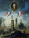 An Allegory of the Revolution with a Portrait Medallion of Jean-Jacques Rousseau (1712-78) 1794-Nicolas Henry Jeaurat de Bertry-Giclee Print