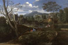 Landscape with Buildings, 1648-1650-Nicolas Poussin-Giclee Print