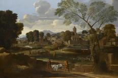 Landscape with Buildings, 1648-1650-Nicolas Poussin-Giclee Print