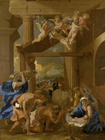 Premium Giclee Print: The Adoration of the Shepherds, C.1633 (Oil on Canvas) by Nicolas Poussin: 24x18in