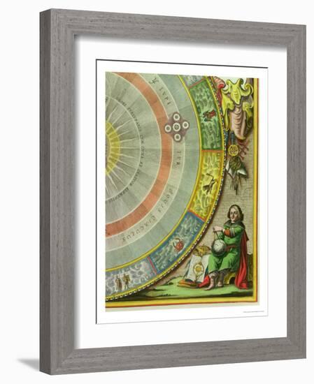 Nicolaus Copernicus, Detail from a Map Showing the Copernican System of Planetary Orbits-Andreas Cellarius-Framed Giclee Print