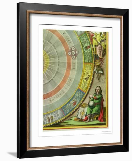 Nicolaus Copernicus, Detail from a Map Showing the Copernican System of Planetary Orbits-Andreas Cellarius-Framed Giclee Print