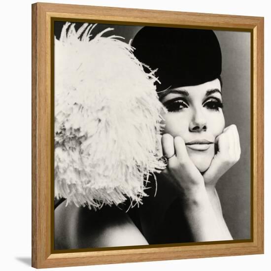 Nicole de la Marge in a Peter Shepherd Velvet Cap, 1965-John French-Framed Premier Image Canvas