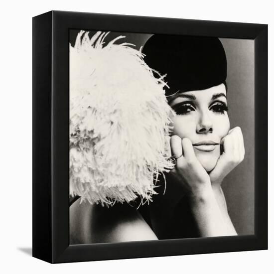 Nicole de la Marge in a Peter Shepherd Velvet Cap, 1965-John French-Framed Premier Image Canvas