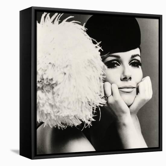 Nicole de la Marge in a Peter Shepherd Velvet Cap, 1965-John French-Framed Premier Image Canvas