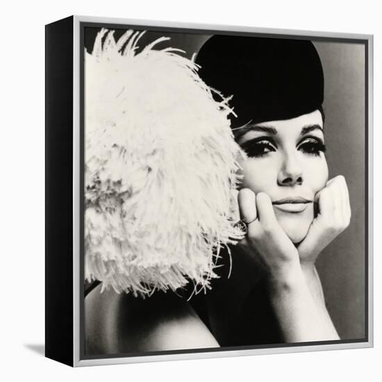 Nicole de la Marge in a Peter Shepherd Velvet Cap, 1965-John French-Framed Premier Image Canvas