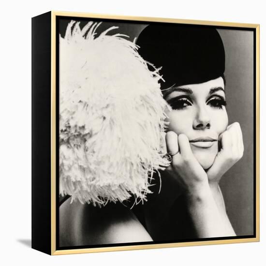 Nicole de la Marge in a Peter Shepherd Velvet Cap, 1965-John French-Framed Premier Image Canvas
