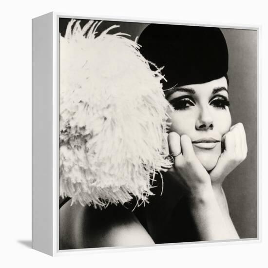 Nicole de la Marge in a Peter Shepherd Velvet Cap, 1965-John French-Framed Premier Image Canvas