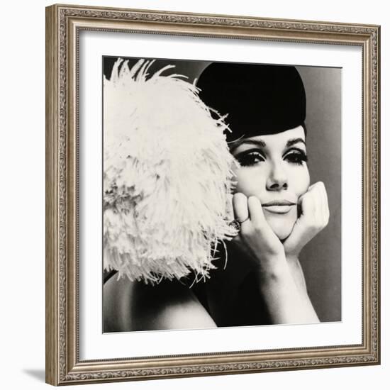 Nicole de la Marge in a Peter Shepherd Velvet Cap, 1965-John French-Framed Giclee Print