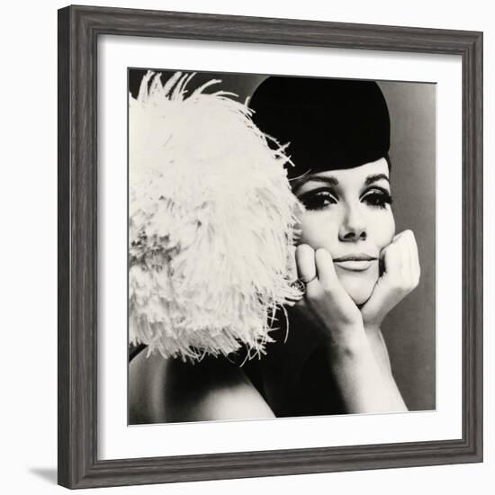 Nicole de la Marge in a Peter Shepherd Velvet Cap, 1965-John French-Framed Giclee Print