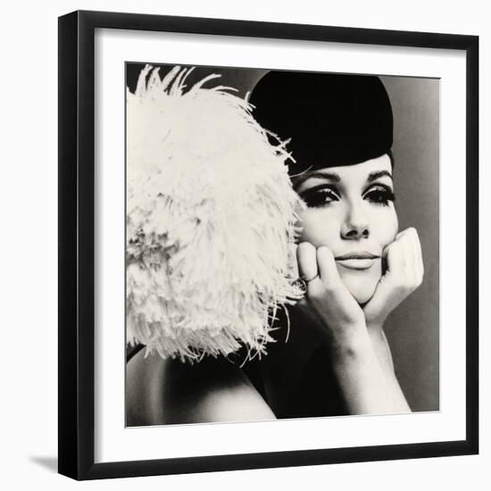 Nicole de la Marge in a Peter Shepherd Velvet Cap, 1965-John French-Framed Giclee Print