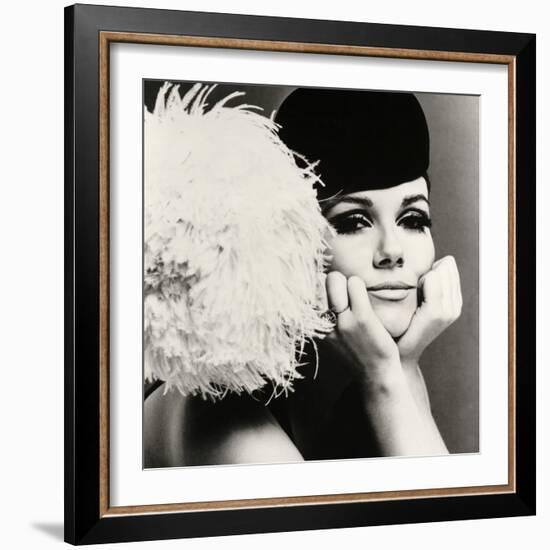 Nicole de la Marge in a Peter Shepherd Velvet Cap, 1965-John French-Framed Giclee Print